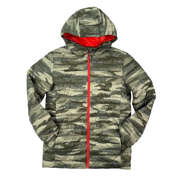 Lands' End Other - Lands End Kids XXL 18-20 Camo PrimaLoft Puffer Jacket Hooded Green Orange *Flaw